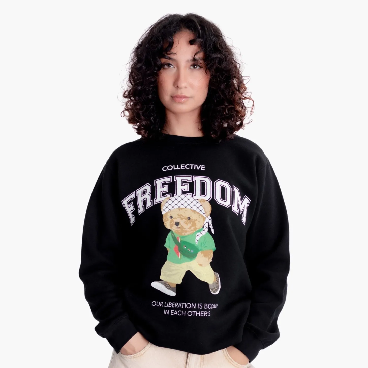 Hoodies & Crews | Crewnecks*Wear The Peace Freedom Bear Crewneck Black