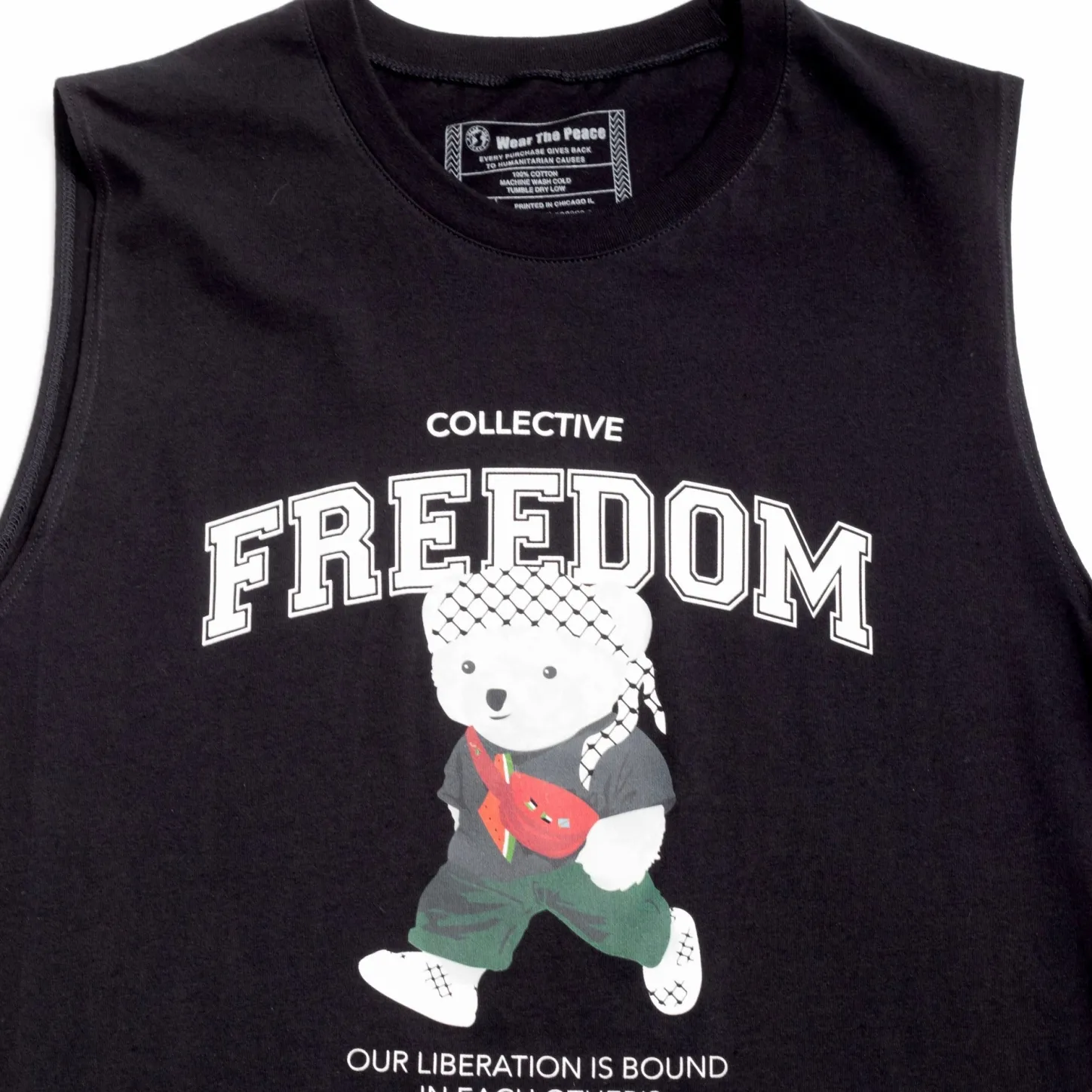Tees*Wear The Peace Freedom Bear Muscle Tank