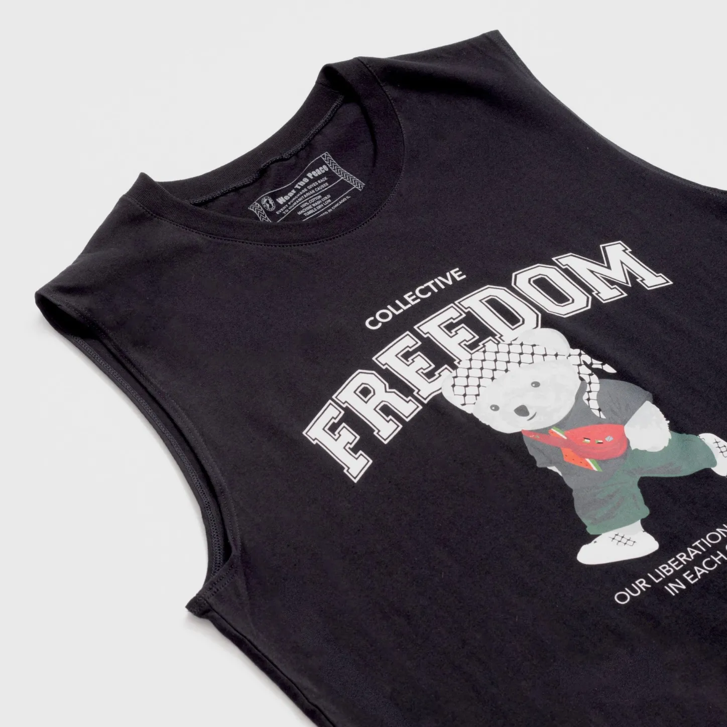Tees*Wear The Peace Freedom Bear Muscle Tank