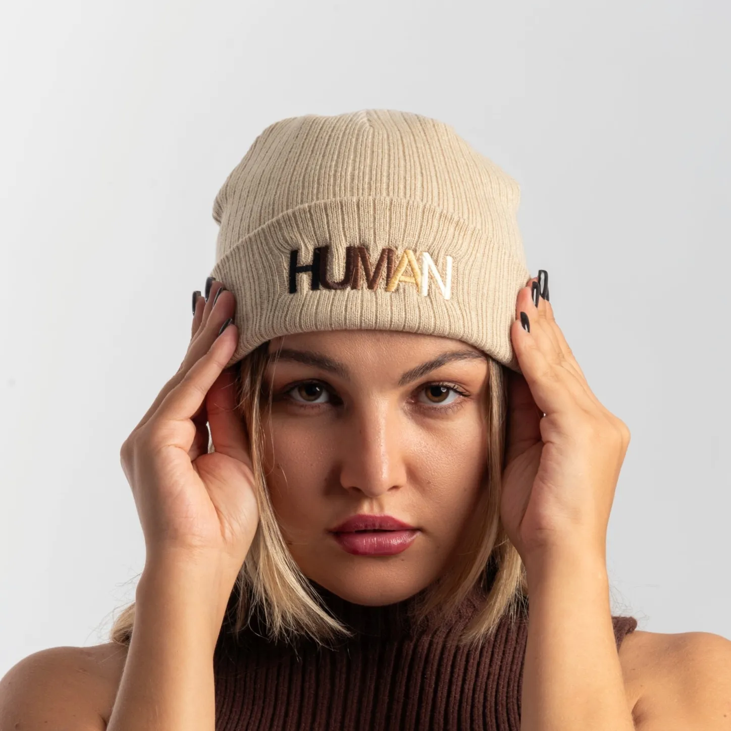 Gifts Under $30 | Caps & Beanies*Wear The Peace Human Embroidered Beanie