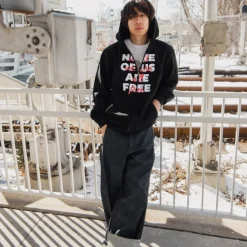 Hoodies*Wear The Peace None Of Us Are Free Zip-Up Hoodie