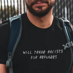 Gifts Under $30 | Tees*Wear The Peace Trade Racists For Refugees Tee Black