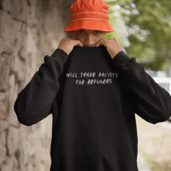 Crewnecks*Wear The Peace Trade Racists For Refugees Crewneck